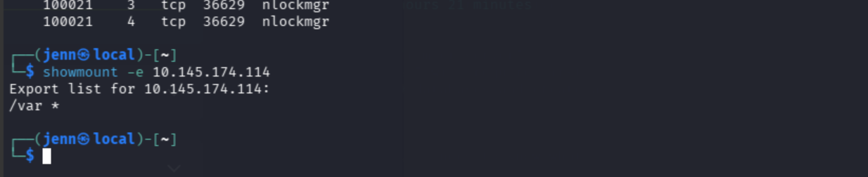 showmount -e showing /var exported via NFS
